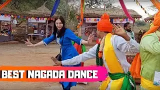 BEST NAGADA DANCE | SURAJKUND CRAFT MELA 2020 में हरयाणवी नगाड़े पर विदेशी मेहमानों ने जमाया रंग ।