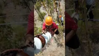 500KV single disk insulator replacement.Lashing of String Disk insulator@GSO Training Centr Tarbela