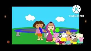 peppa pig and friends are scared with masha and dora @PeppaPig @MashaBearEN @Doratheexplorer