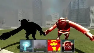 THE TORNADO EF5 & PETAL STORM WITH SHREK CATSTROPHIC AND SHREK ANGRY IS REALLY INSANE | Garry's mod