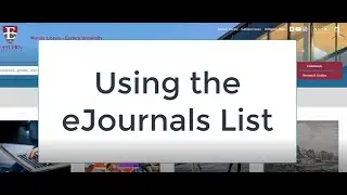 Using the eJournals List
