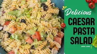 Delicious Caesar Pasta Salad, Quick & Easy SIMPLE INGREDIENTS. #fyp #food #foodie #salad