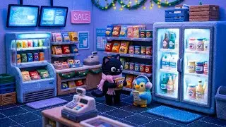 Quiet New Year Lo-fi Jazz 🌙 Urban Black Cat Shopping After Midnight | Chill Beats for Focus & Peace