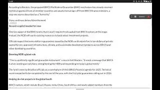BRICS Plans New Investment Guarantee Fund | Backed by New Development Bank