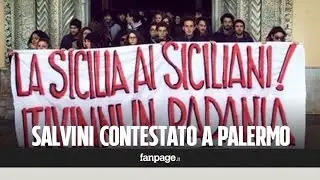 Salvini a Palermo contestato dagli studenti, 