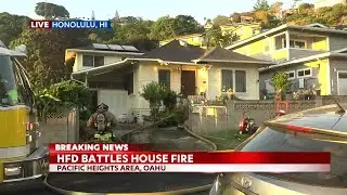 Honolulu Fire crews battling 2-alarm fire in Punchbowl at residence