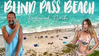 Low-key old style Florida beach at Blind Pass Beach on Manasota key.