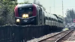 Amtrak P040 Passing Fort Lauderdale Airport, Florida