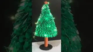 Plastic spoons Christmas tree 🎄#animals #shorts #youtubeshorts #viral #diy #experiment #trending