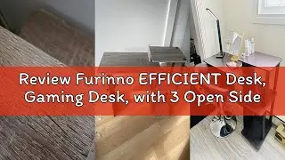 Review Furinno EFFICIENT Desk, Gaming Desk, with 3 Open Side Shelves, Laptop Notebook Computer Desk,