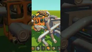 Piston V8 in Scrap Mechanic Hits 700 rpm through gearing #pistons #scrapmechanic #shorts #gaming