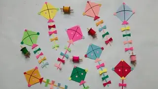 Craft idea for Lohri & Makar Sankranti decoration| Diy Paper kites for decoration