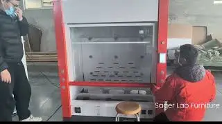 Lab fume hoods/fume cupboards assembling and testing