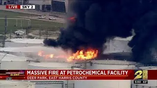 Massive fire at petrochemical facility