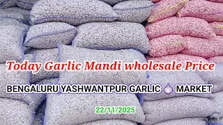 Bengaluru Yeshwantpur garlic mandi rate today wholesale price #garlic #lahsun #today #bhav 