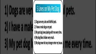 5 lines Essay on My pet dog in English Essay on the dog in English for class 2 3 4 5
