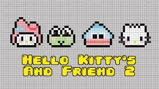 How to draw Pixel Art | Hello Kitty's And Friend 2