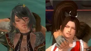 DOA TAMAKI (AYANE) and MAI Shiranui (NYOTENGU) Tag Belly Punch Ryona by EIN and HAYATE at Gym (リョナ)