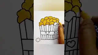 Popcorn drawing - How to draw a popcorn