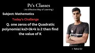 @ptsclasses Q. one zeros of the Quadratic polynomial kx2+3k+k is 2 then find the value of K