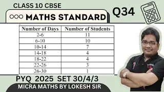 Q34 Following table shows the absentees record of 40 stud |class10 maths| standard | PYQ set 30/4/3