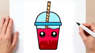 Cute Juice Drink Drawing 🍹 | Easy and Simple Drawing for Kids
