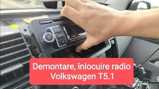 Demontare, &icirc;nlocuire radio Volkswagen Transporter T5.1 / radio removal, replacement