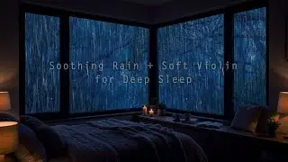Instant Sleep Music 🎻🌧️ | Soft Violin & Gentle Rain for Stress Relief and Deep Sleep