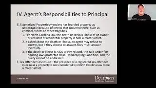 Chapter 7 - Part IV Agent's Responsibilities to Principal - Stigmatized Properties