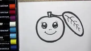 How to Drawing Cute Guava for Kids | Cute Guava Drawing Easy | Cute Drawing Fruit for Kids