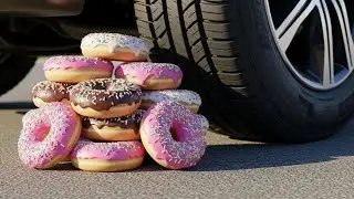 Giant Gummy Bears CRUSHED by a Car Tire! ASMR Candy Destruction 🍬🚗