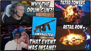 Tfue & Ninja React To The DRUM GUN Being UNVAULTED & Tilted Towers/Retail Row DESTROYED!