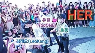 《BlockB_HER》20190523#LeoKang(#강레오)&#YooONE(#유원)&호용 블락비#헐, 홍대버스킹 20190523_205545 #SnowHorse