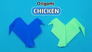 Chicken origami tutorial make chicken origami from colored folded paper