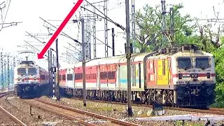 😍 PARALLEL TRAIN RACE : HIGH SPEED TRAIN RACE OF INDIA | FASTEST 130 kmph TRAINS