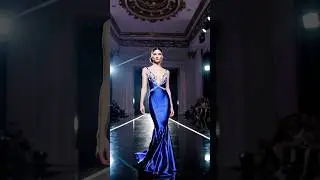 Midnight Sapphire Elegance: Mesmerizing Mermaid Evening Gown Fashion Glamorous Luxury Fashion Runway