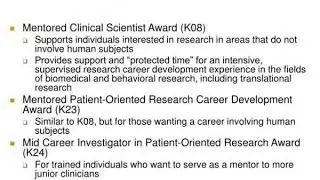understanding the nih k series grant mechanisms
