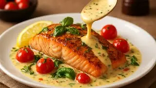 One-Pan Creamy Spinach Salmon with Juicy Cherry Tomatoes