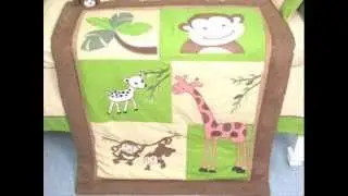 Monkey Savannah Baby Crib Nursery Bedding Set ; discount baby bedding