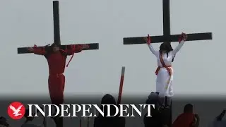 Eight Filipinos nailed to crosses as gory Easter crucifixion re-enactment returns