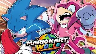 Movie Sonic VS Movie Knuckles In MARIO KART WORLD!!