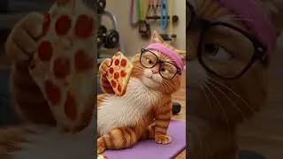 POV: My Personal Trainer is a 20lb CHONKY Cat! 🍕😼
