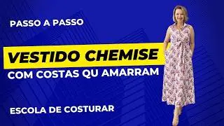 Vestido chemise com costas que amarram