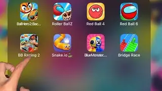 Ball Hero 2, Roller BallZ, Red Ball 4+6, BB Racing 2, Snake.io, Blue Monter Rainbow, Bridge Race