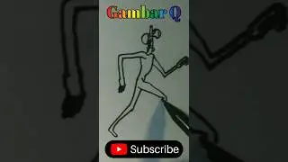 Siren Head Running - Speed Drawing #shorts #menggambar #drawing #sirenhead #trevorhenderson #scp