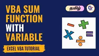 VBA Sum Function With Variable - Excel VBA - Variable Usage | #gokultech