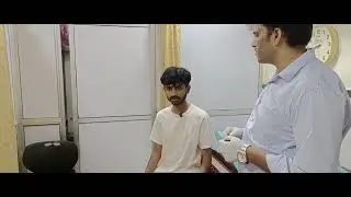 # Treatment Chiropractic Body Adjustment He is Suffering Posture Correction Shoulder Thoracic Back 