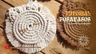 ✨️TUTORIAL para los CatLovers 😻 Posavasos en Macramé DIY Macrame Coasters