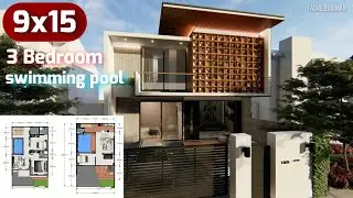 135 sqm Small Villa Themed House / Desain Rumah 9 x 15
