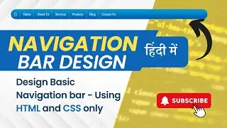 How to Create A Simple Navigation Bar using HTML and CSS only - Hindi